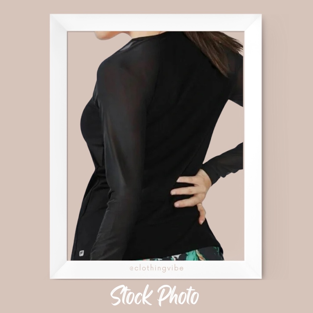 M | Helena Black Mesh LS Top